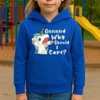 And Why Should I Care? Funny Sarcastic Unicorn Kids Hoodie thumb 3
