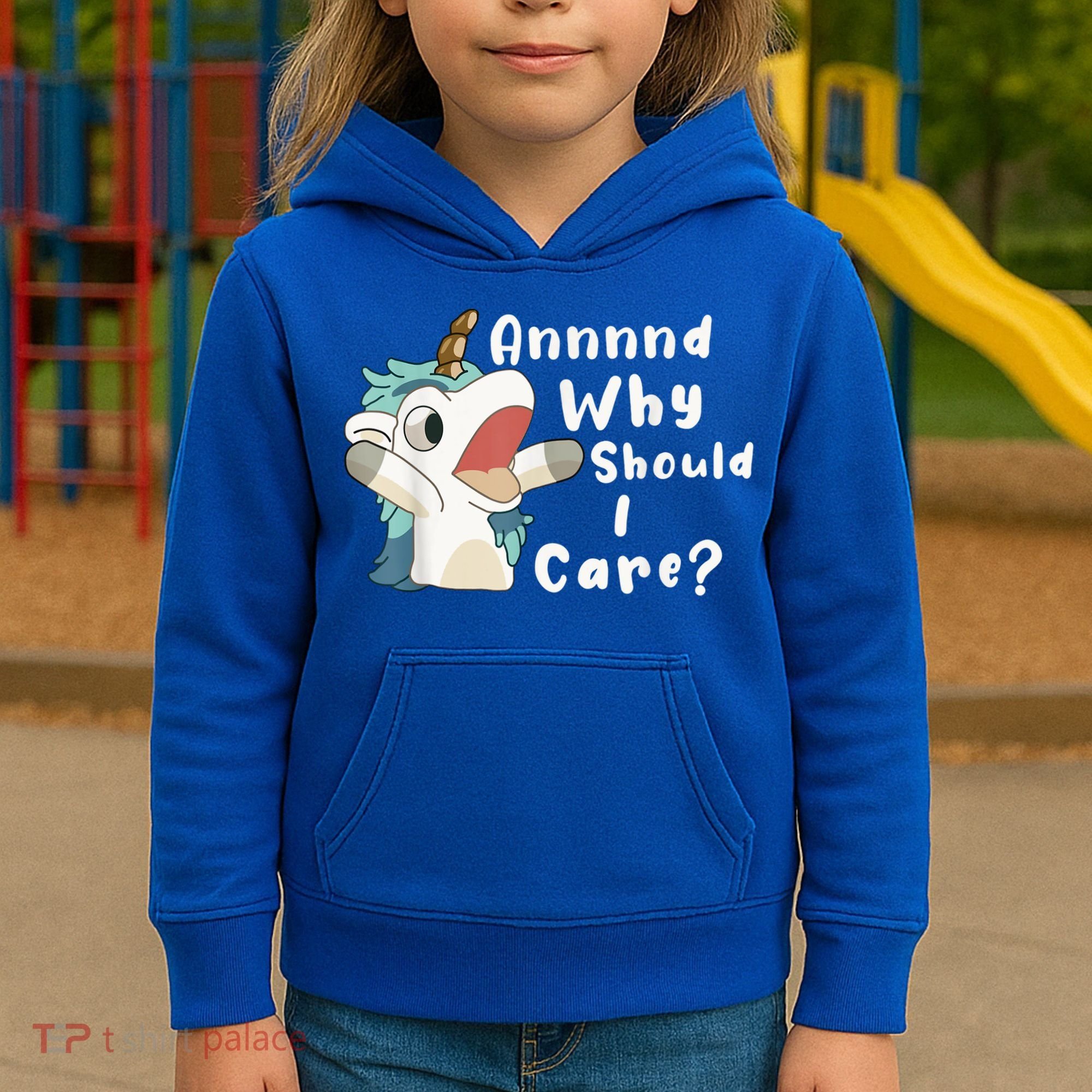 And Why Should I Care? Funny Sarcastic Unicorn Kids Hoodie