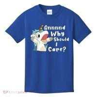 And Why Should I Care? Funny Sarcastic Unicorn Kids T-Shirt thumb 0