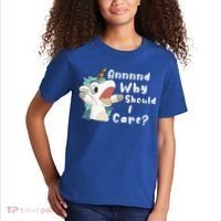 And Why Should I Care? Funny Sarcastic Unicorn Kids T-Shirt thumb 2