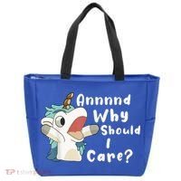 And Why Should I Care? Funny Sarcastic Unicorn Tote Bag thumb 0