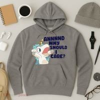 And Why Should I Care Funny Unicorn Hoodie thumb 3