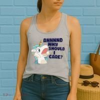 And Why Should I Care Funny Unicorn Women's Tank Top thumb 2