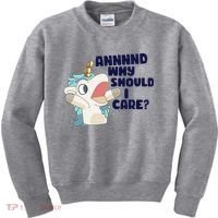And Why Should I Care Funny Unicorn Kids Sweatshirt thumb 0