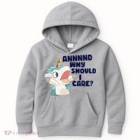 And Why Should I Care Funny Unicorn Kids Hoodie thumb 0
