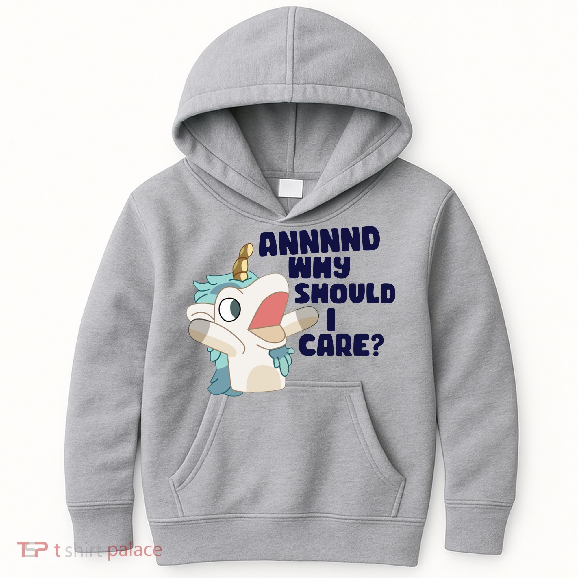 And Why Should I Care Funny Unicorn Kids Hoodie