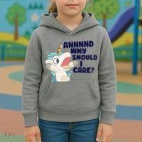 And Why Should I Care Funny Unicorn Kids Hoodie thumb 3