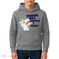 And Why Should I Care Funny Unicorn Kids Hoodie thumb 4