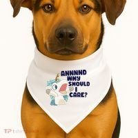 And Why Should I Care Funny Unicorn USA-Made Doggie Bandana thumb 1