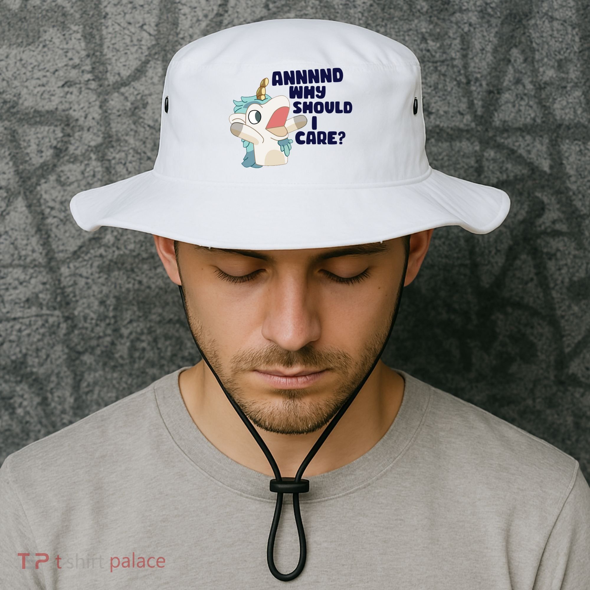 And Why Should I Care Funny Unicorn Bucket Hat