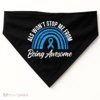 ALS Won't Stop Me From Being Awesome ALS Awareness USA-Made Doggie Bandana thumb 0