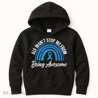 ALS Won't Stop Me From Being Awesome ALS Awareness Kids Hoodie thumb 0
