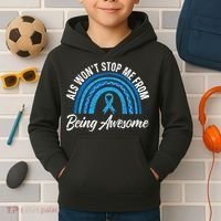 ALS Won't Stop Me From Being Awesome ALS Awareness Kids Hoodie thumb 2
