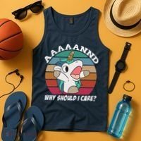 And Why Should I Care Funny Sarcastic Unicorn Tank Top thumb 4