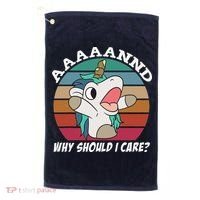 And Why Should I Care Funny Sarcastic Unicorn Golf Towel thumb 0