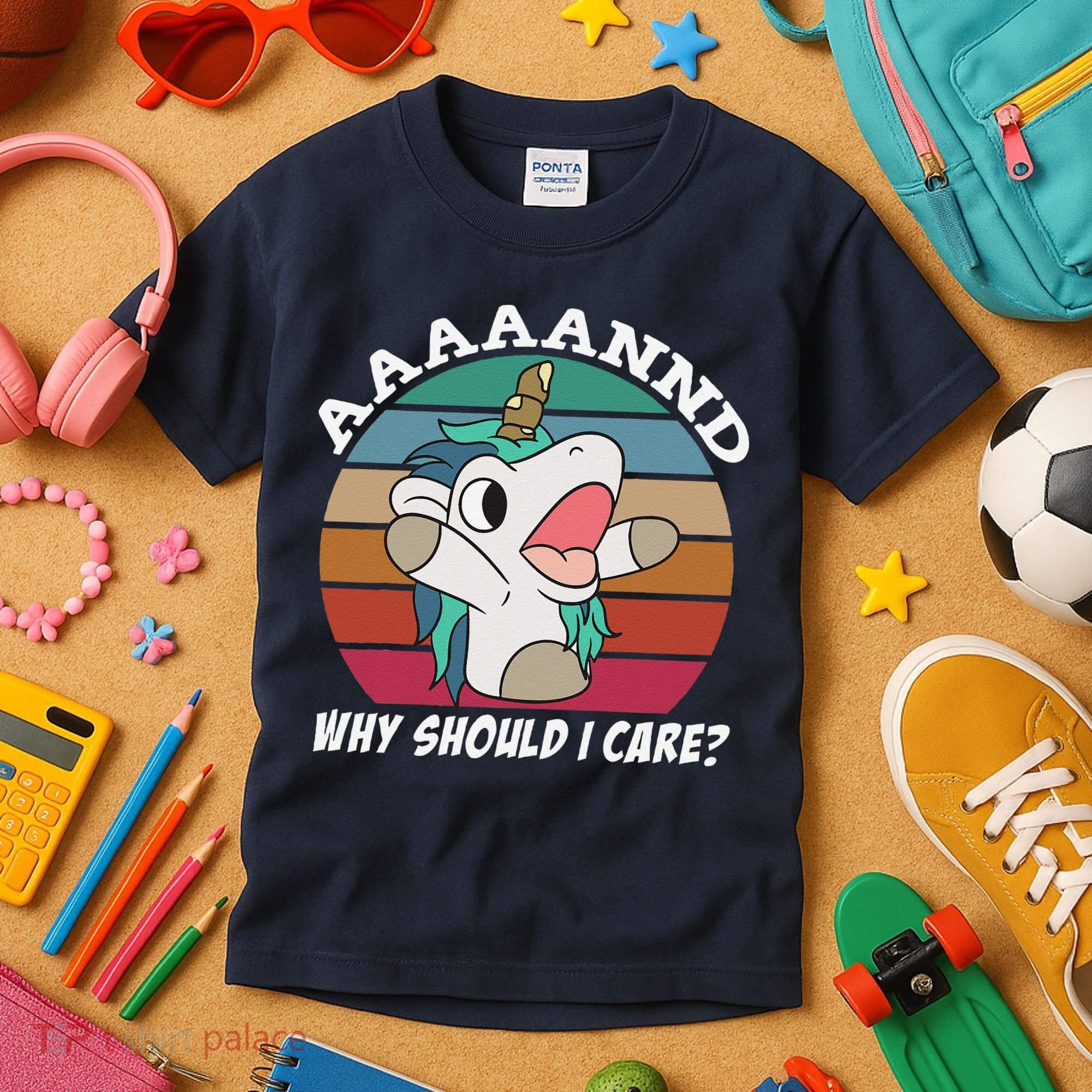 And Why Should I Care Funny Sarcastic Unicorn Kids T-Shirt