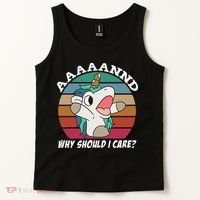 And Why Should I Care Funny Sarcastic Unicorn Tank Top thumb 2
