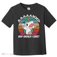 And Why Should I Care Funny Sarcastic Unicorn Toddler T-Shirt thumb 0