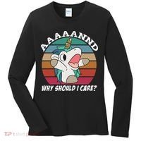 And Why Should I Care Funny Sarcastic Unicorn Women's Long Sleeve Shirt thumb 0