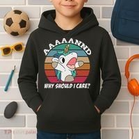 And Why Should I Care Funny Sarcastic Unicorn Kids Hoodie thumb 2