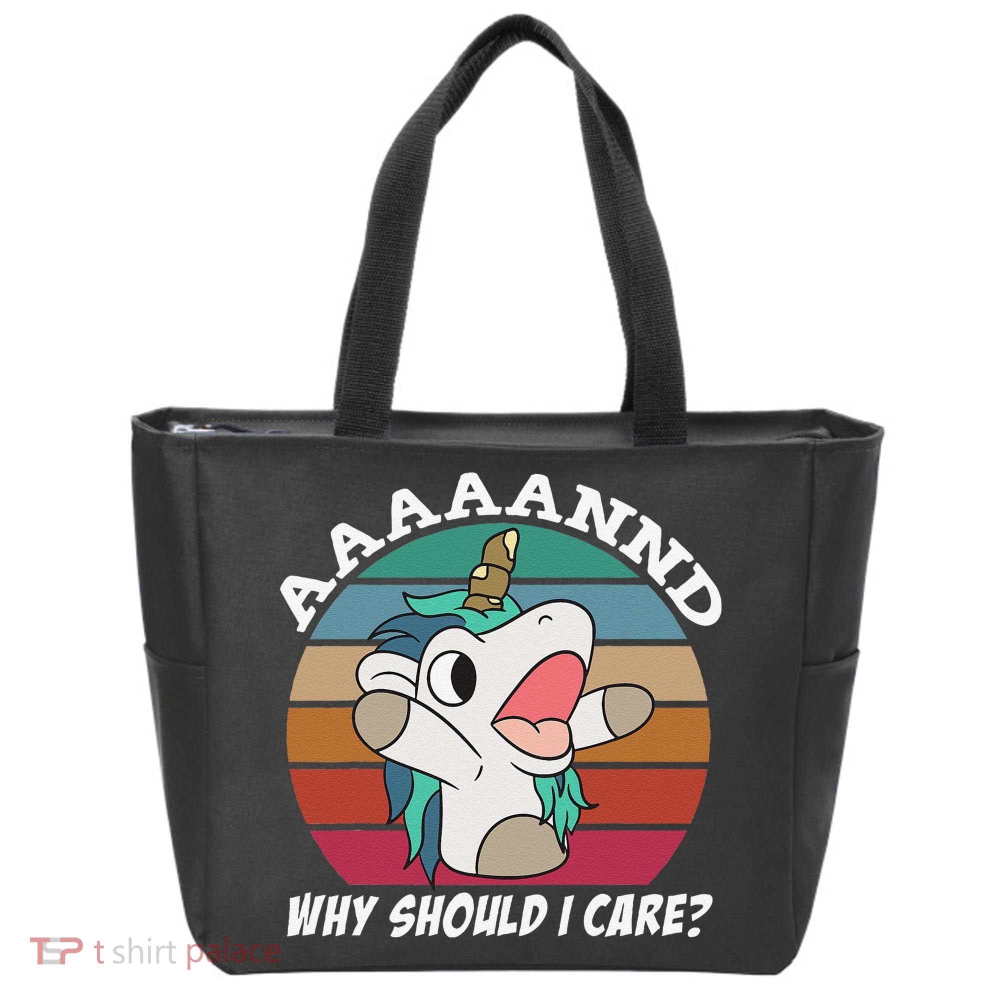 And Why Should I Care Funny Sarcastic Unicorn Tote Bag