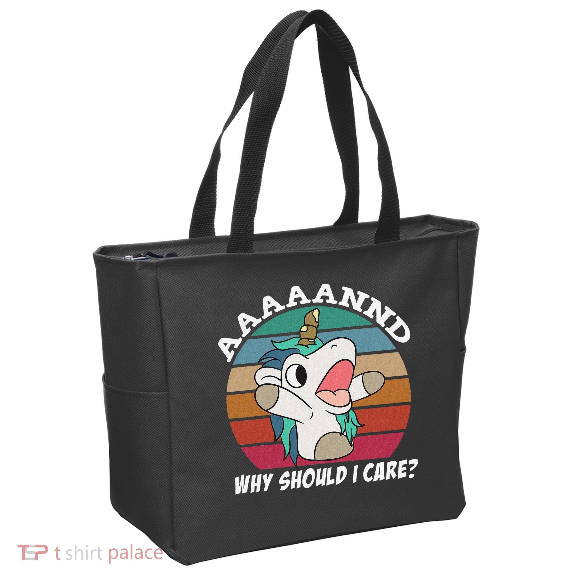 And Why Should I Care Funny Sarcastic Unicorn Tote Bag