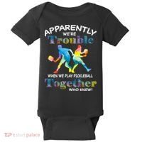 APPARENTLY WE'RE TROUBLE PICKLEBALL MEN Baby Bodysuit thumb 0