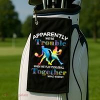 APPARENTLY WE'RE TROUBLE PICKLEBALL MEN Golf Towel thumb 2