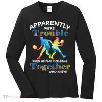 APPARENTLY WE'RE TROUBLE PICKLEBALL MEN Women's Long Sleeve Shirt thumb 0