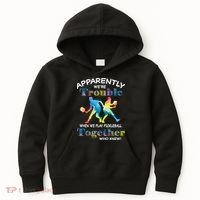 APPARENTLY WE'RE TROUBLE PICKLEBALL MEN Kids Hoodie thumb 0