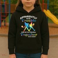 APPARENTLY WE'RE TROUBLE PICKLEBALL MEN Kids Hoodie thumb 3