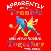 APPARENTLY WE'RE TROUBLE PICKLEBALL MEN Santa Hat thumb 1
