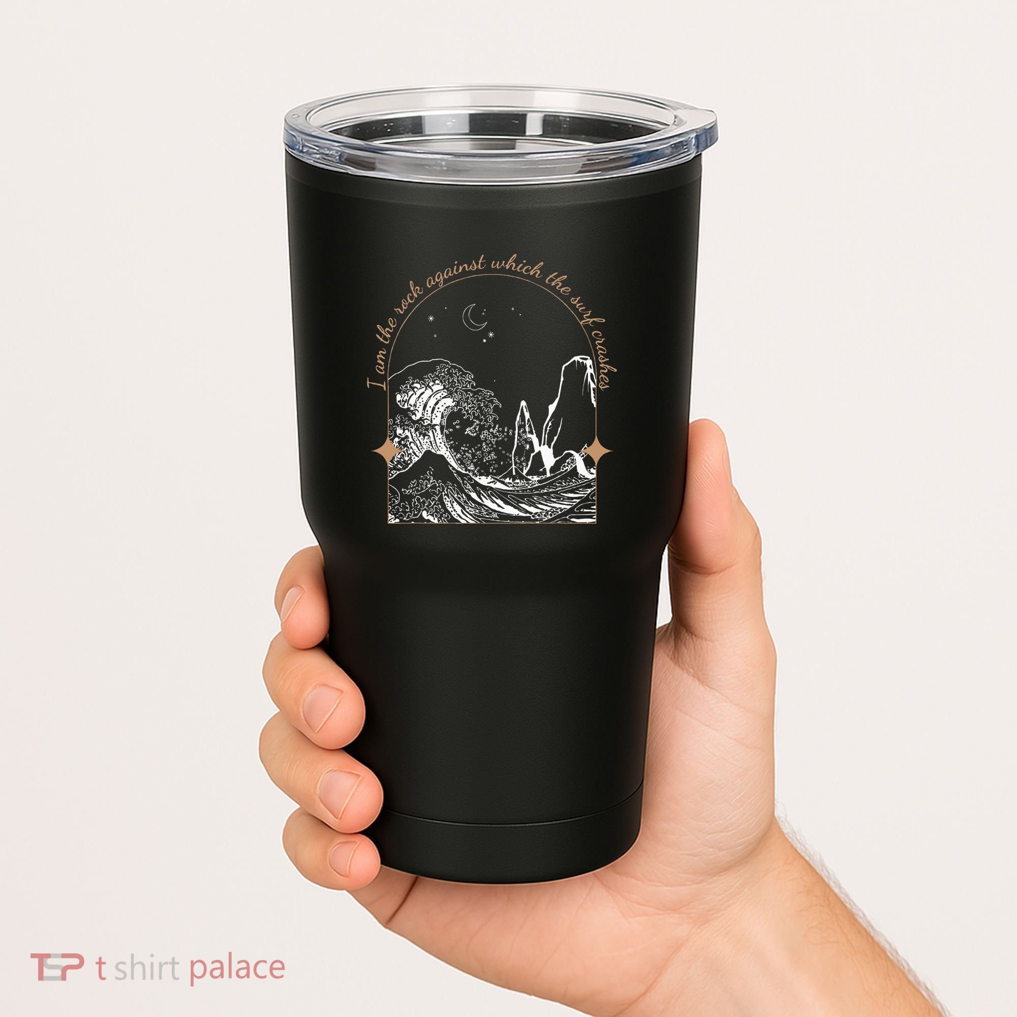 Against Which The Surf Crashes Tumbler