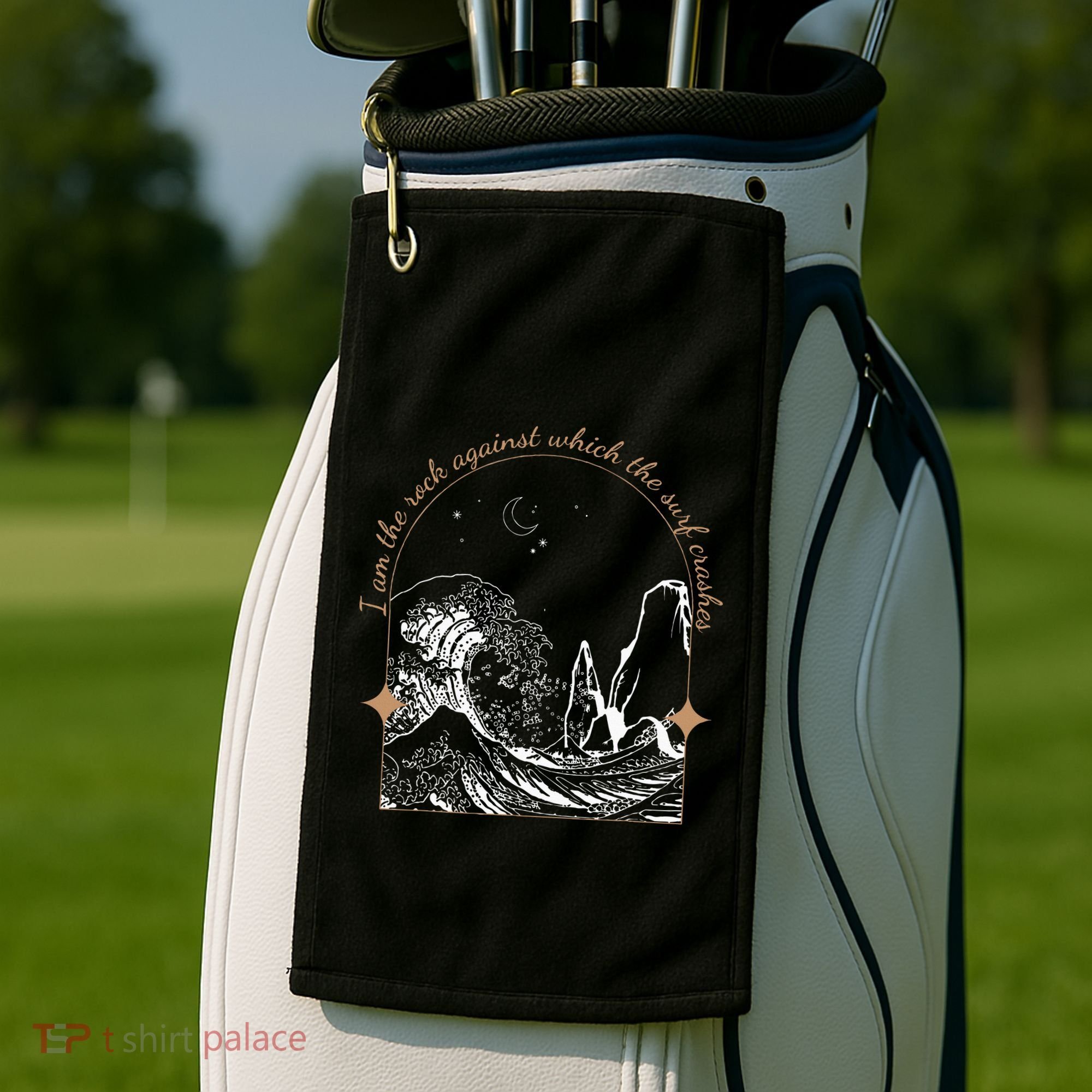Against Which The Surf Crashes Golf Towel