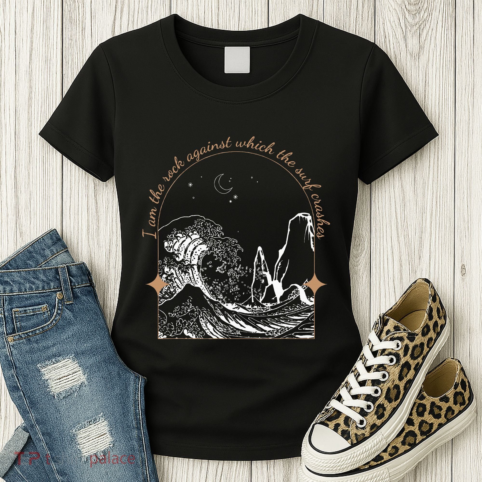 Against Which The Surf Crashes Women's T-Shirt