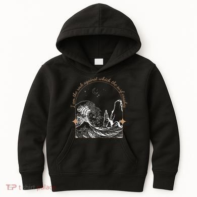 Against Which The Surf Crashes Kids Hoodie