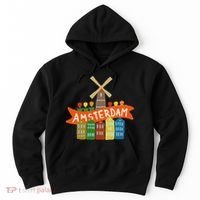 Amsterdam Windmill Tulips Houses Holland Netherlands Hoodie thumb 0