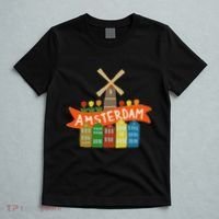 Amsterdam Windmill Tulips Houses Holland Netherlands T-Shirt thumb 5