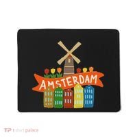 Amsterdam Windmill Tulips Houses Holland Netherlands Mousepad thumb 0