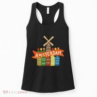 Amsterdam Windmill Tulips Houses Holland Netherlands Women's Tank Top thumb 0