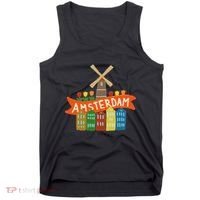 Amsterdam Windmill Tulips Houses Holland Netherlands Tank Top thumb 0