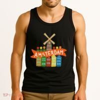 Amsterdam Windmill Tulips Houses Holland Netherlands Tank Top thumb 3