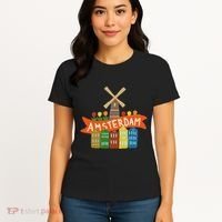 Amsterdam Windmill Tulips Houses Holland Netherlands Women's T-Shirt thumb 4