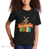 Amsterdam Windmill Tulips Houses Holland Netherlands Kids T-Shirt thumb 2