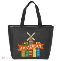 Amsterdam Windmill Tulips Houses Holland Netherlands Tote Bag thumb 0