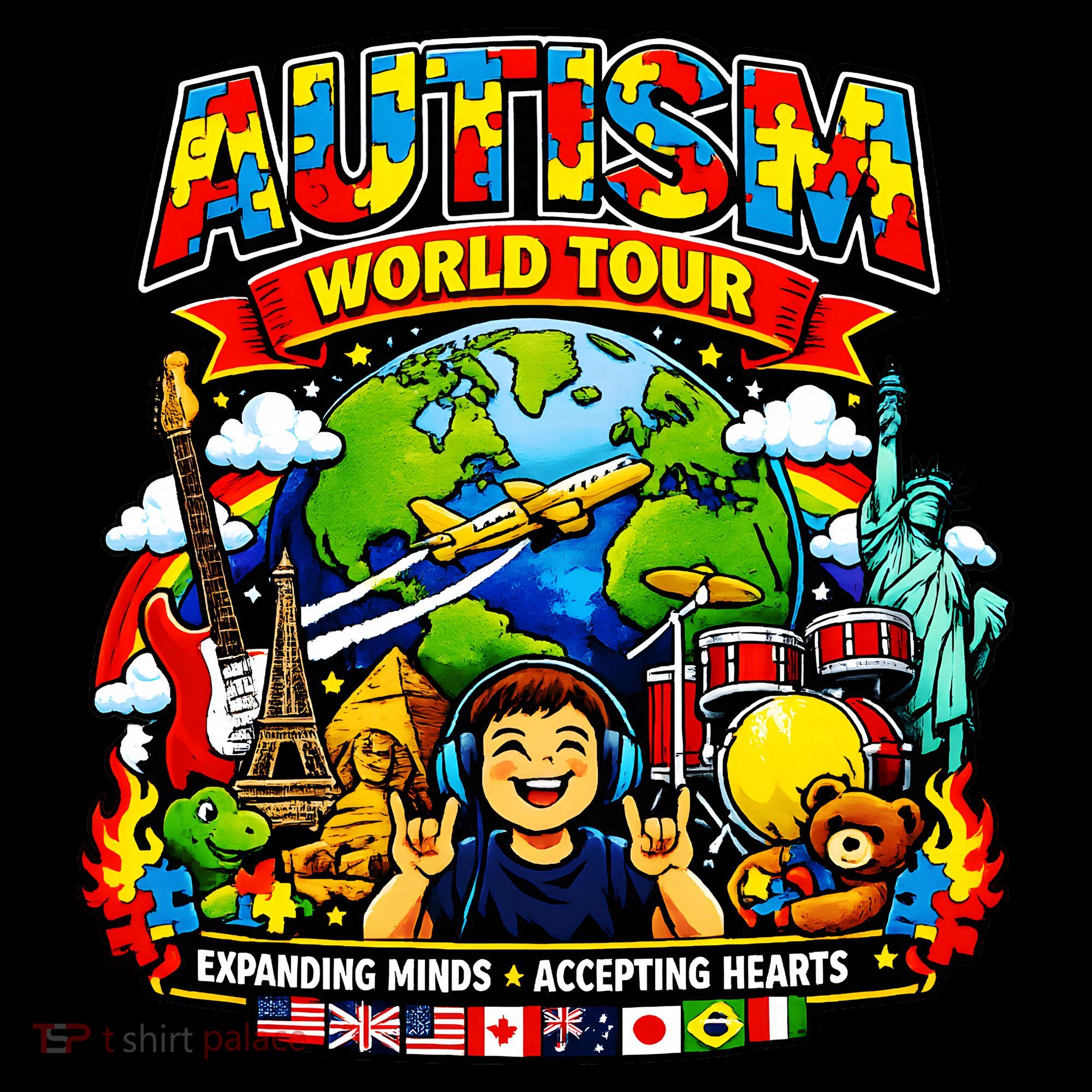 Autism World Tour Exapanding Minds Acepting Hearts Coffee Mug