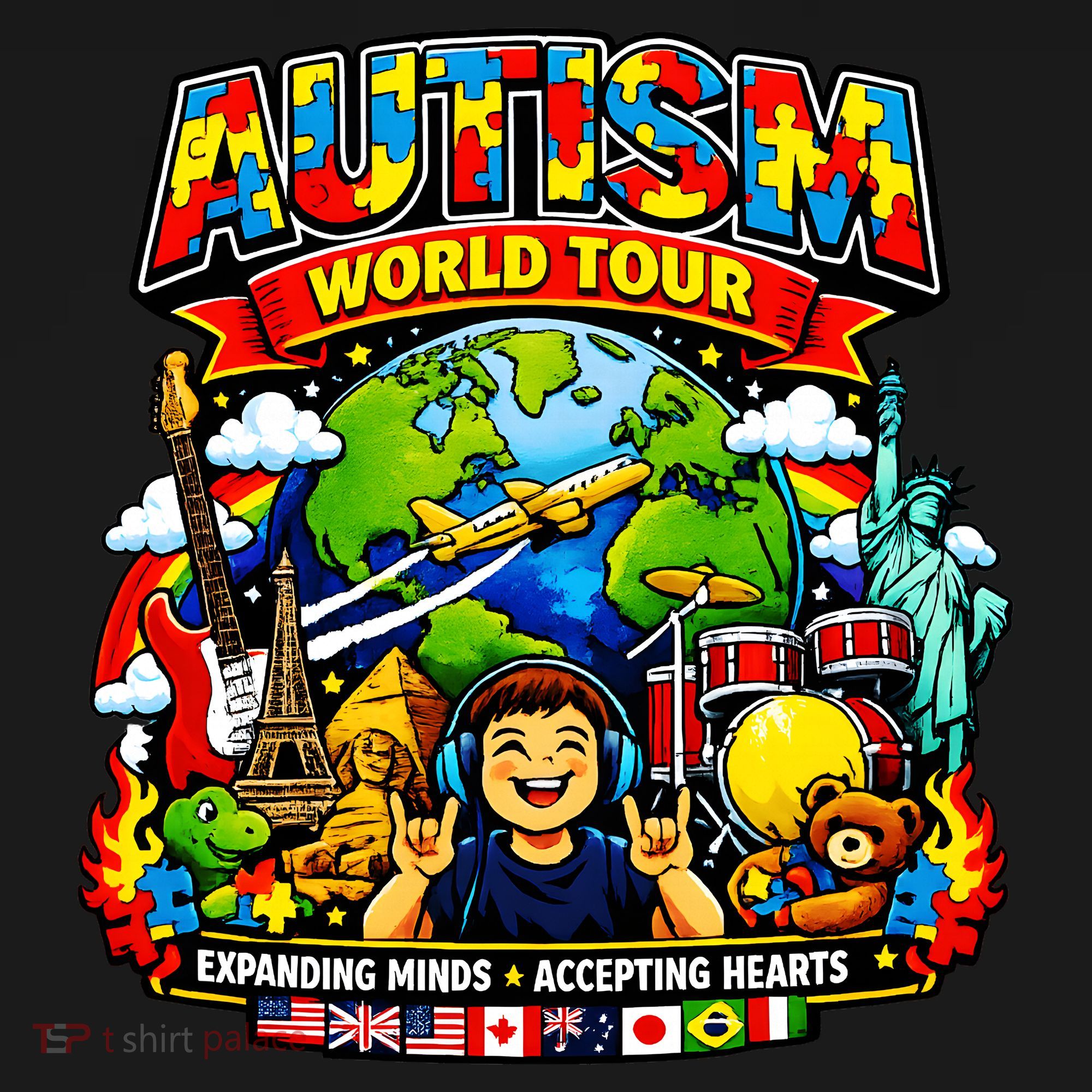 Autism World Tour Exapanding Minds Acepting Hearts Women's Hoodie