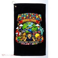 Autism World Tour Exapanding Minds Acepting Hearts Golf Towel thumb 0