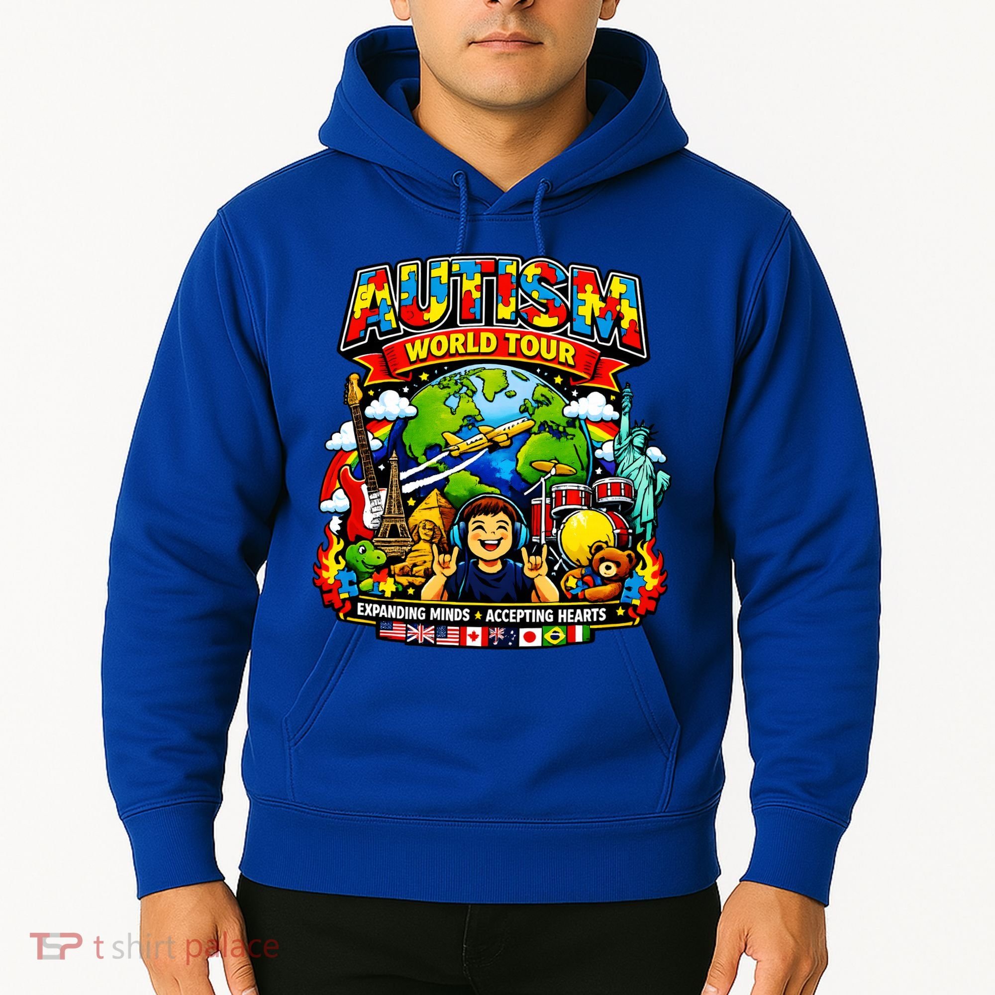 Autism World Tour Exapanding Minds Acepting Hearts Hoodie