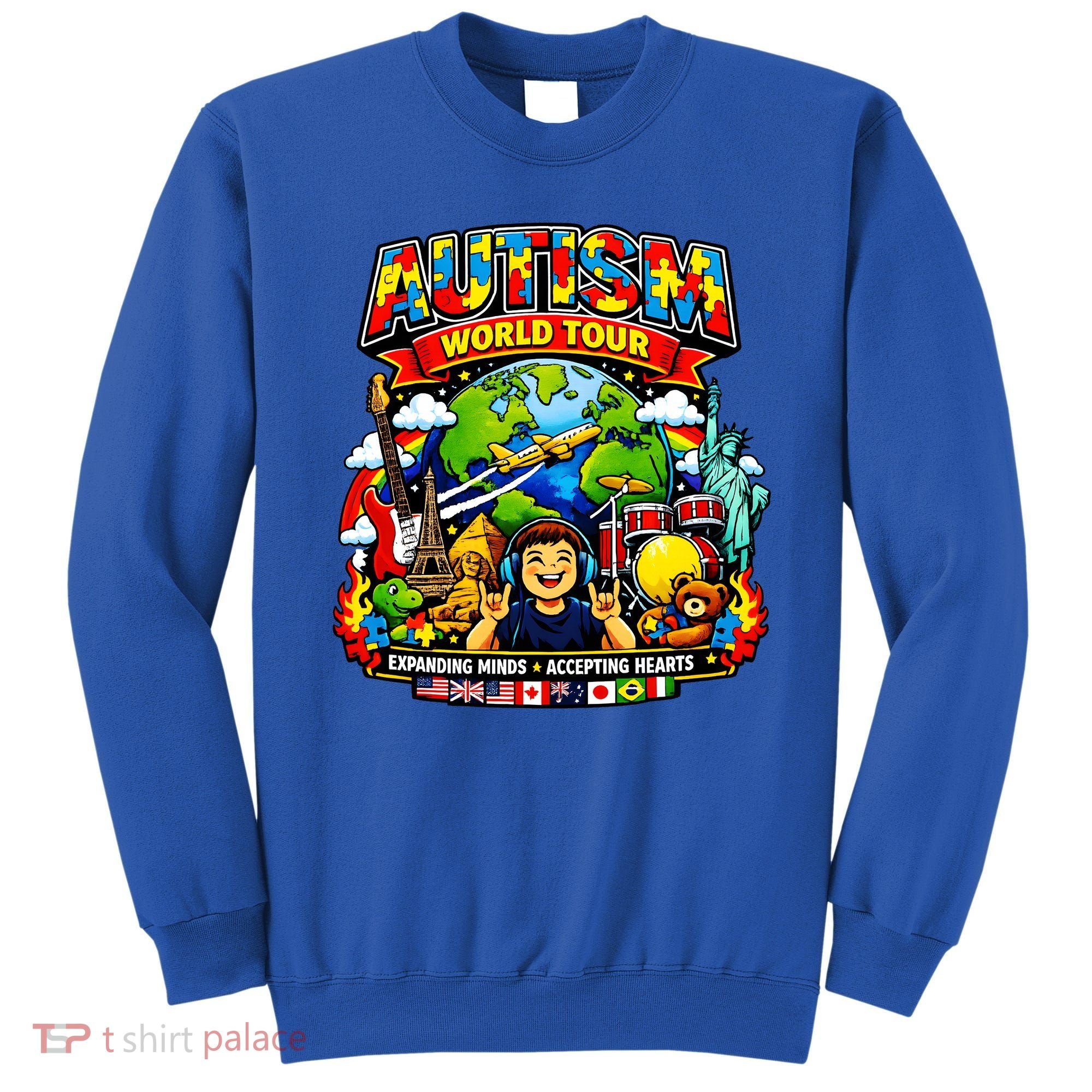 Autism World Tour Exapanding Minds Acepting Hearts Sweatshirt